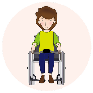 Ensure the wheelchair user’s elbows remain within the armrests and the safety belt is fastened.